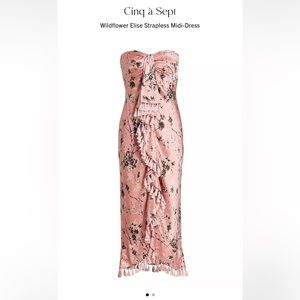 Cinq a Sept Wildflower Elise Strapless Midi-Dress
